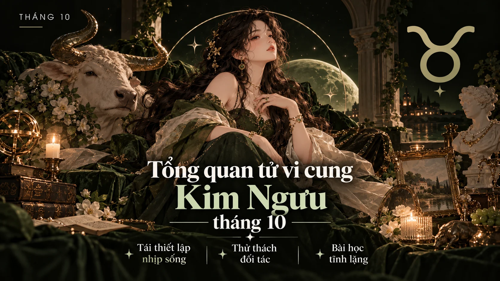 Dự báo chiêm tinh cung Kim Ngưu tháng 10: Tái thiết lập nhịp sống, thử thách đối tác và bài học tĩnh lặng